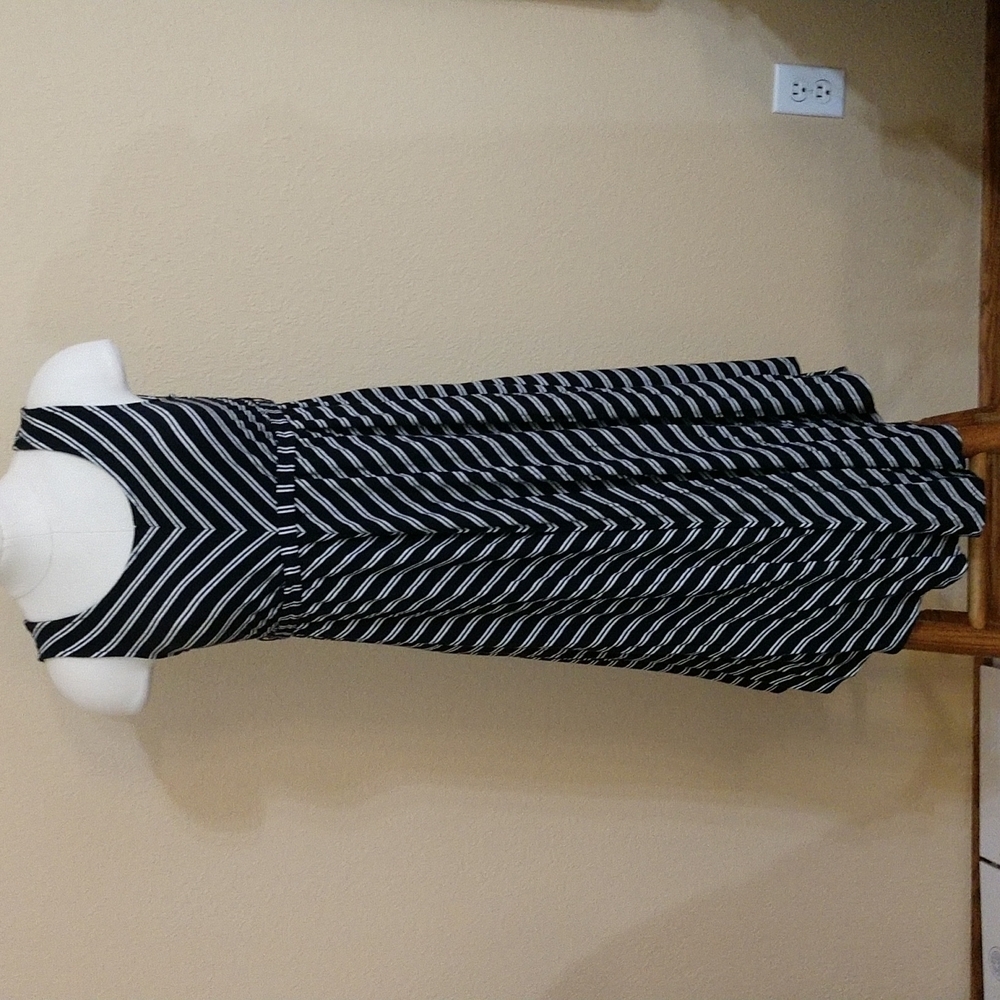 Isabel Maternity Hi Lo Black & White Striped Dress Size XS